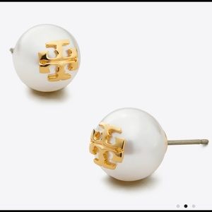 Tory Burch Crystal Peal Stud Earrings